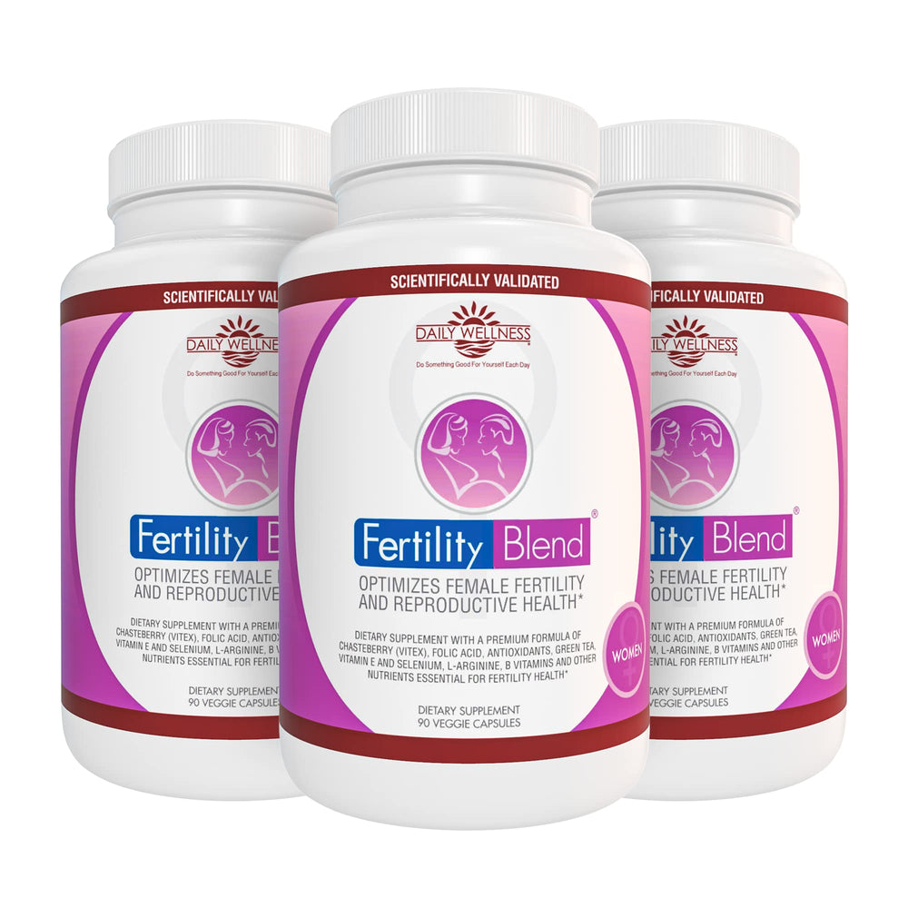 Fertility Blend Daily Wellness bottle with capsules for women's fertility support