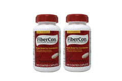 Fibercon 2-pack box front demonstrates convenient daily use for regularity.
