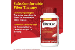 FiberCon label close-up showing usage directions and pack size.