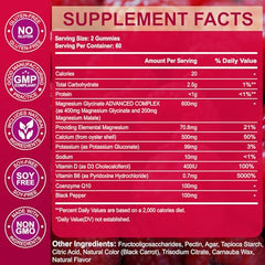FIDERNIC gummies label closeup highlights ingredients and vitamin blend for energy support.