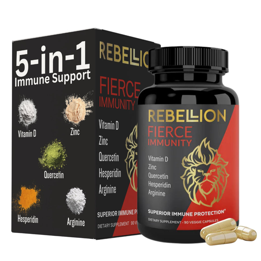 Fierce Immunity 5-in-1 bottle-front showing complete daily immune support solution