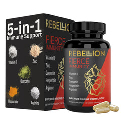 Fierce Immunity 5-in-1 bottle-front showing complete daily immune support solution