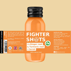 Fighter Shots carrot lemon bundle image signals vitamin-rich support.
