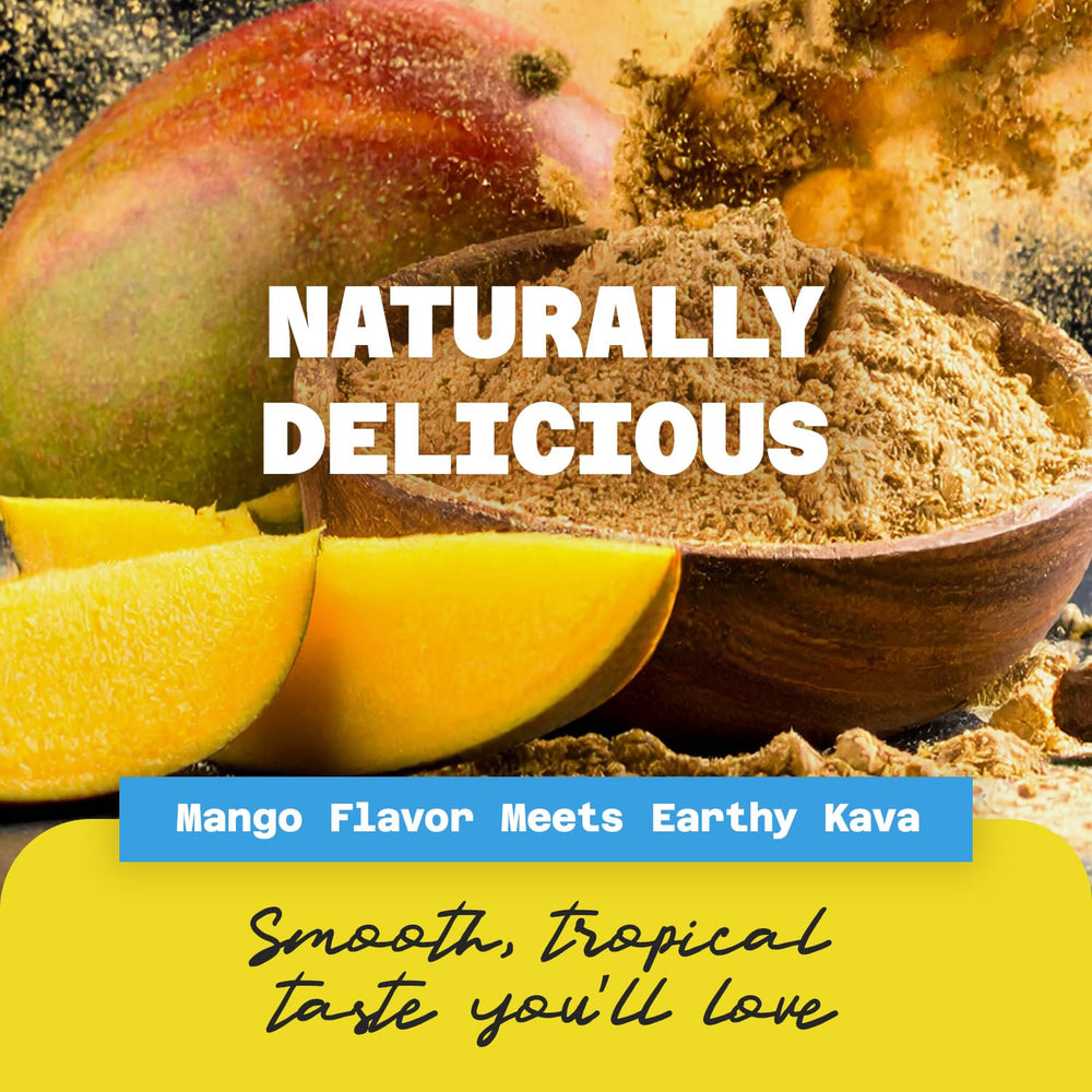 Mango-flavored kava gummies offer convenient taste on the move.