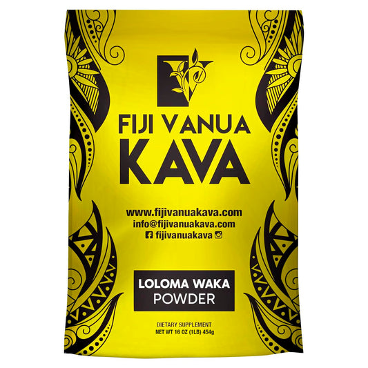 Fiji Vanua Kava Loloma Waka powder bottle ready for a smooth, balanced kava experience.