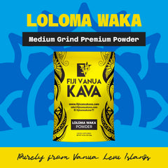 Loloma Waka powder with a measuring spoon for consistent, easy brews.