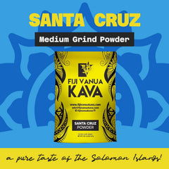 Fiji Vanua Kava Premium Santa Cruz cup ready for a calming evening ritual.