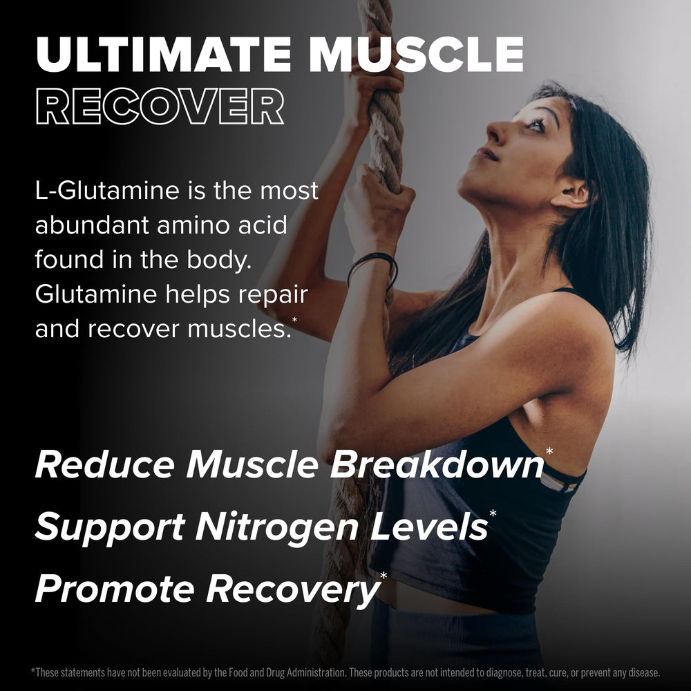 FINAFLEX Pure Glutamine powder poured into shaker for easy mixability.