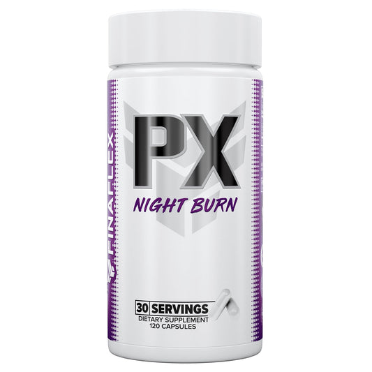 FINAFLEX PX NIGHT BURN bottle with 120 capsules for non-stimulant support