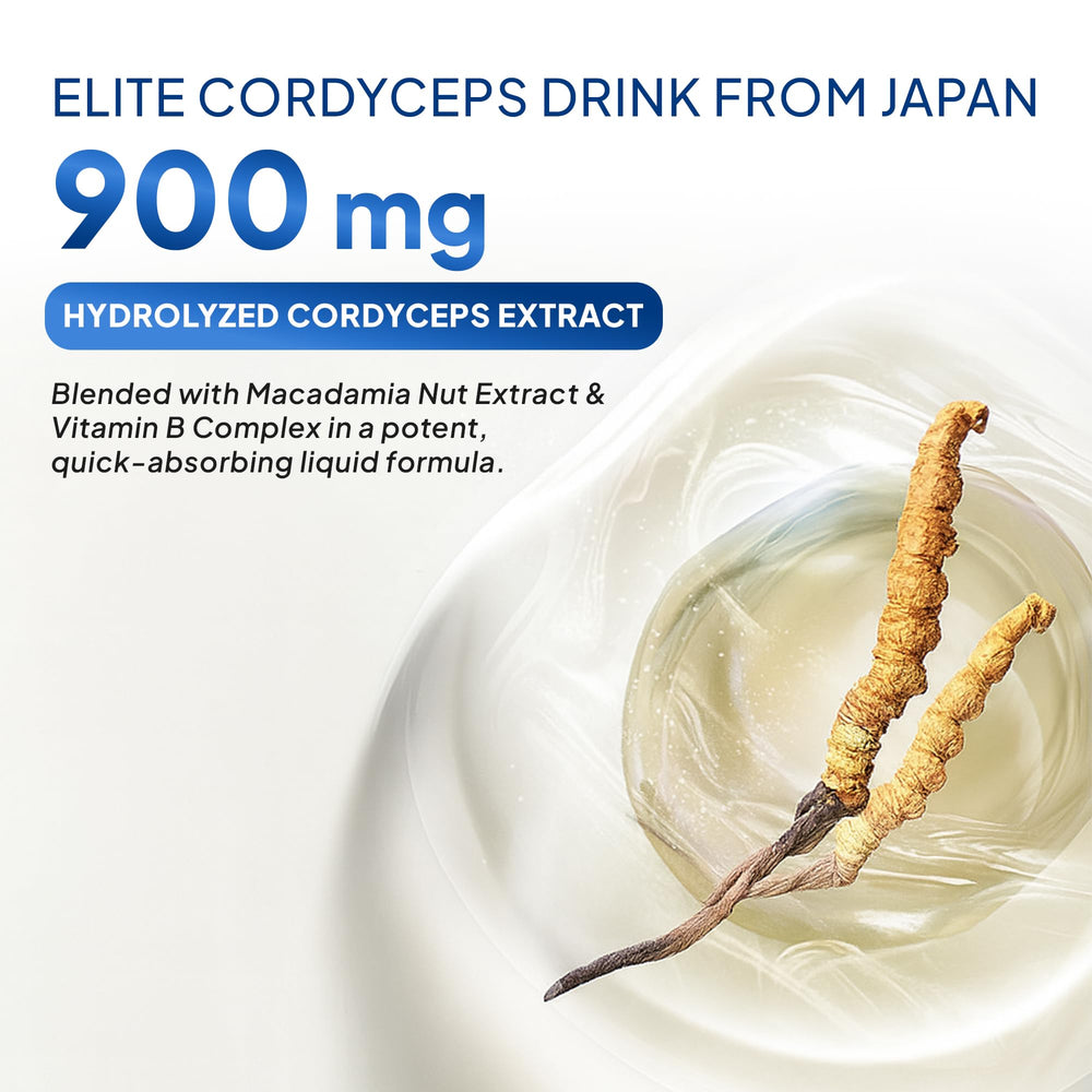 Close-up of Cordyceps Plus label highlighting quality