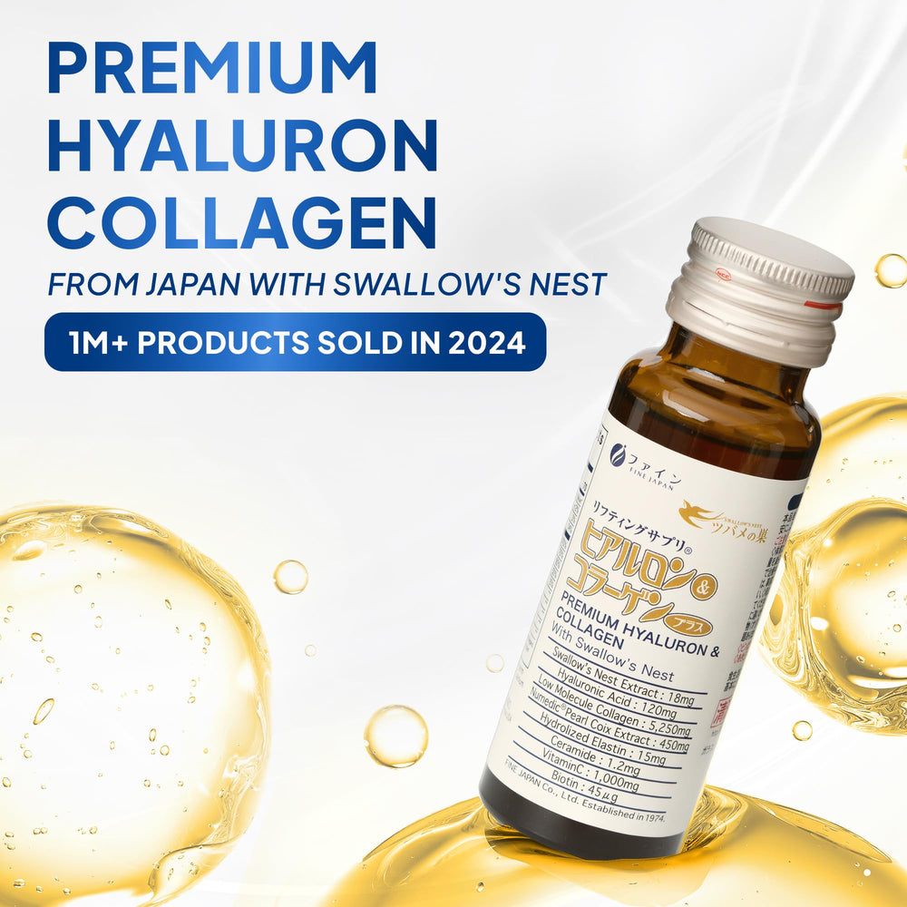 Liquid Collagen being poured highlights easy daily use.