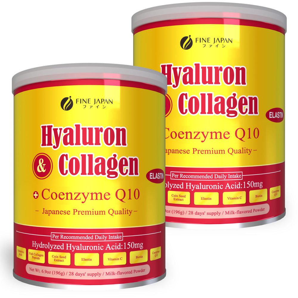 FINE JAPAN Marine Collagen bottle pour showing premium blend for daily wellness