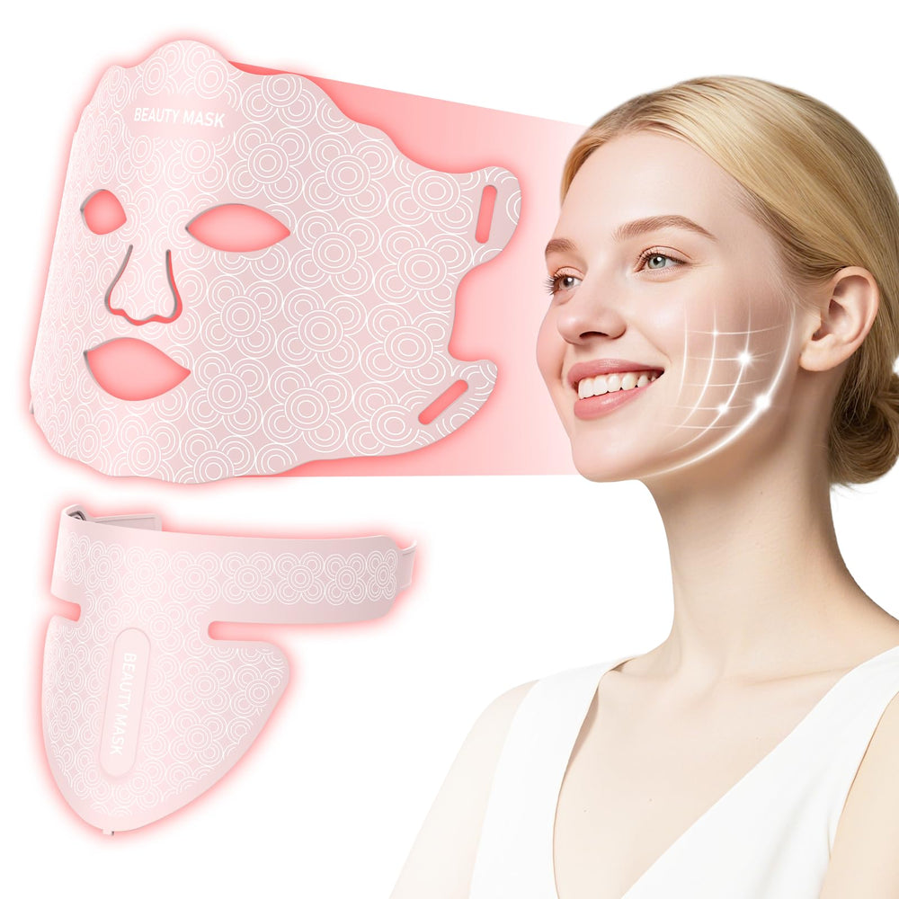 Fiogeo LED face and neck mask in red light for at-home skincare
