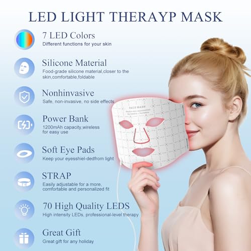Fiogeo red light therapy mask remote enables easy hands-free control.