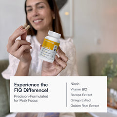 FIQ Formula IQ bottle back shows ingredients list for transparency and trust