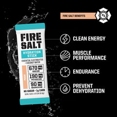 Fire Science Fire Salt Hydration Sticks on-the-go pack enables quick hydration.