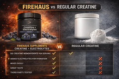 FireHaus Creatine + Electrolytes label closeup highlighting clean ingredients.
