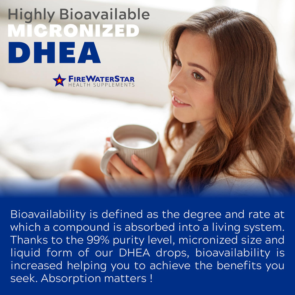 FireWATERSTAR DHEA label emphasizing high-purity DHEA and simple ingredients.