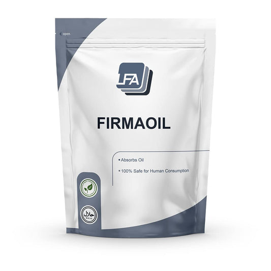 Firmaoil 1 kg package shot showing oil-absorbing excipient for tablet formulations.