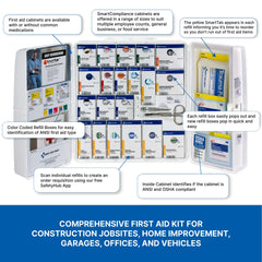 First Aid Only 1000-FAE-0103 wall-mount cabinet with carrying handle for portability