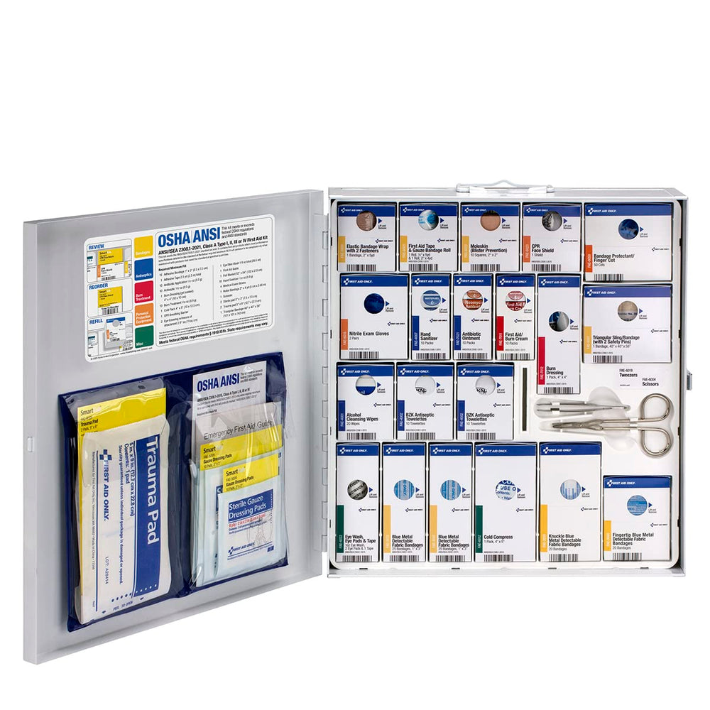 First Aid Only 746006 cabinet wall-mount setup ensures space saving in cafeterias.