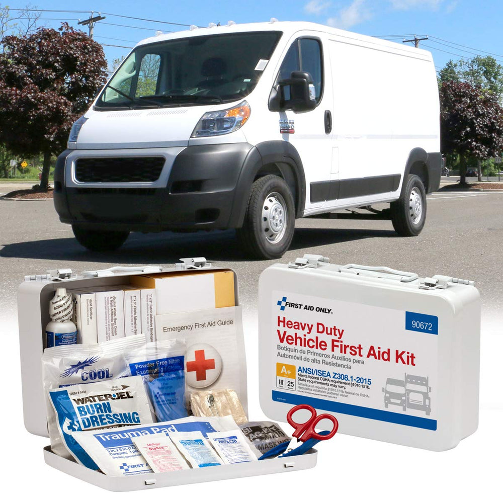 First Aid Only 90672 vehicle kit compact designed for trucks, vans, and cars.