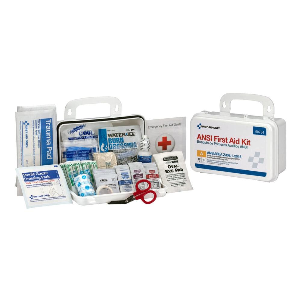 First Aid Only 90754 adhesive bandages and plastic bandages visible for quick care.