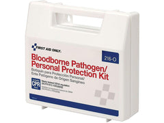 First Aid Only biohazard towels and gloves enable clean, controlled cleanup.