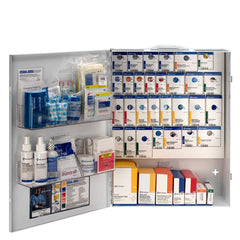 First Aid Only XL metal SmartCompliance cabinet front view with organized compartments