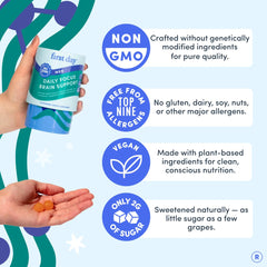 60 gummies visible on bottle label indicating a 30-day supply
