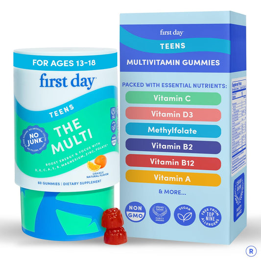 First Day Teens gummies with delightful flavor for daily nutrient intake.