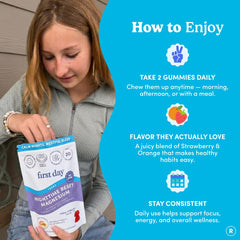 Allergen-free badge on First Day pack reinforces safety for teens with sensitivities