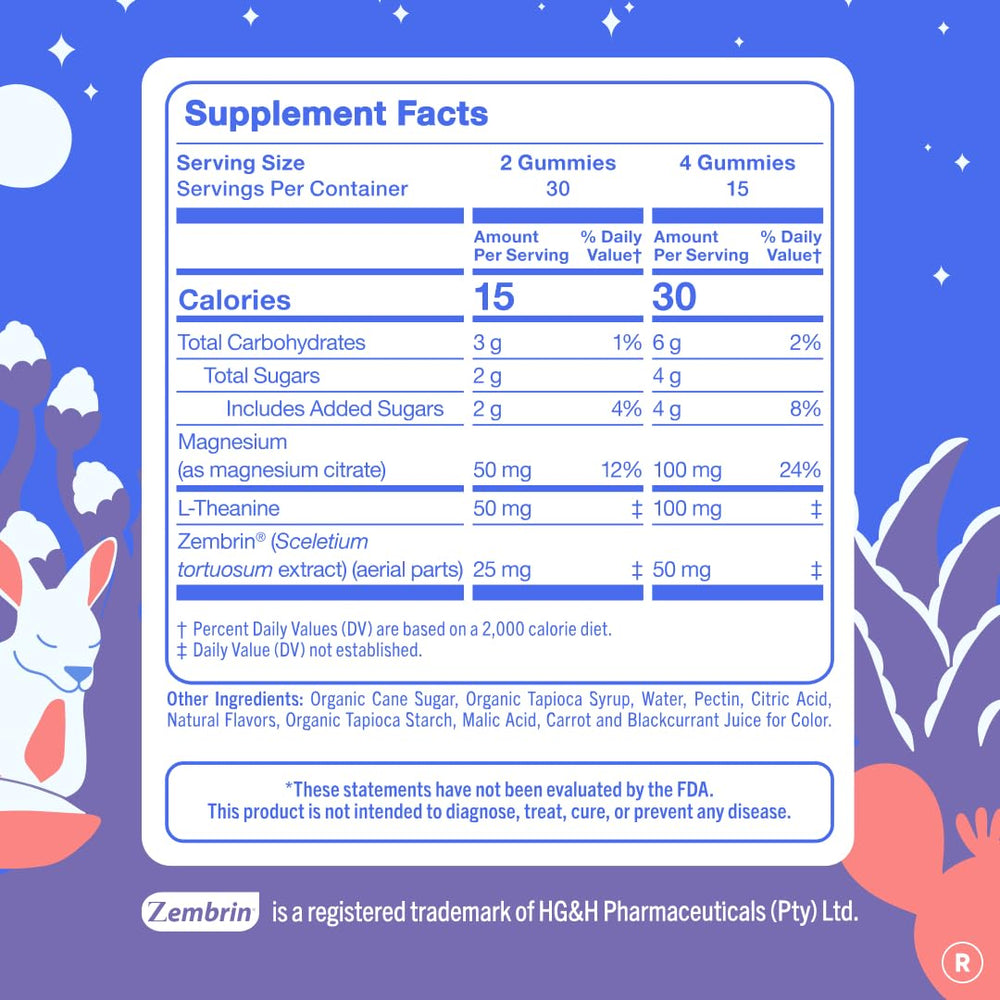 First Day Women's Nighttime Reset gummies serving on a spoon ready for bedtime.