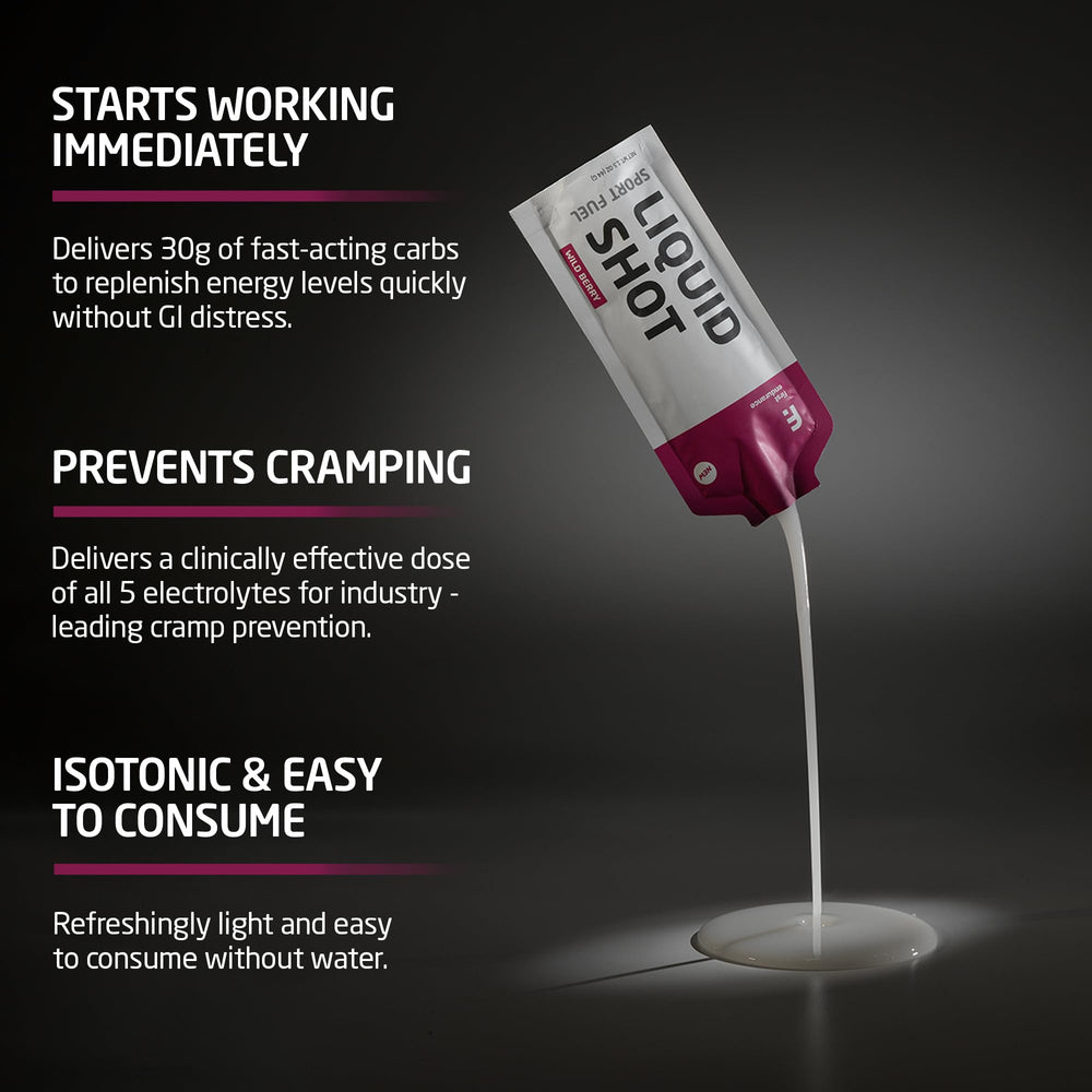 First Endurance Liquid Shot electrolyte blend supports hydration during activity.