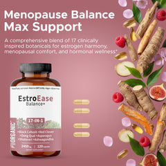 FIRSTORGANIC Daily Menopause capsules being poured for serving size convenience