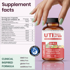FIRSTORGANIC UTI Flora & Odor Pro+ Neem and Oregano with natural extracts for balance.