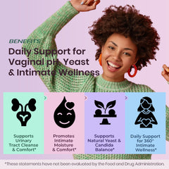 FIRSTORGANIC UTI Yeast & pH Pro+ Hibiscus and Dandelion for daily refresh.