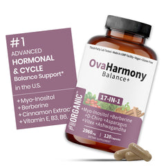 FIRSTORGANIC Women’s Advanced Herbal PCOS & PCOD Support bottle on desk supports daily balance