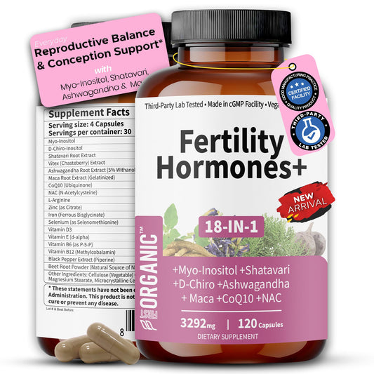 FIRSTORGANIC Women's Fertility bottle front view supports daily cycle balance.