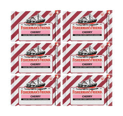 Fisherman's Friend cherry sugar-free lozenges pack of 6 with a refreshing cherry aroma.