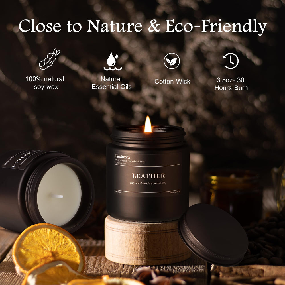 Fissiworx amber candle in black jar adds earthy sophistication