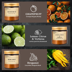 Fissiworx Lemon Citrus and Verbena candle in amber jar for crisp freshness