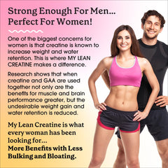Fit & Lean Creatine Women on gym bench supports strength during workouts.