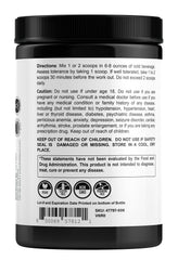 Close-up of FocusDrive label noting 150 mg caffeine for sustained effort