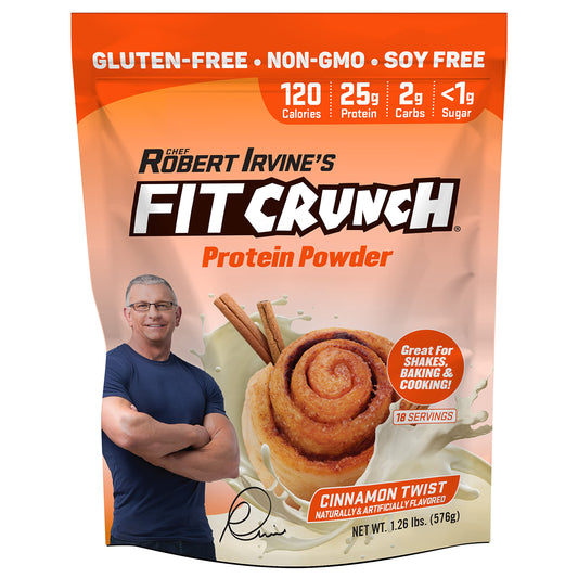 Fit Crunch Tri-Blend Cinnamon Twist shake, high-protein snack for busy days