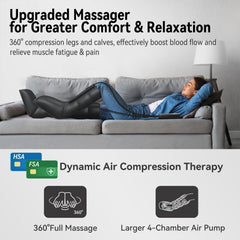 FIT KING leg massager in action on legs for improved circulation and relaxation.