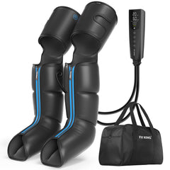 FIT KING rechargeable leg massager cordless boots provide full-leg compression for relaxation.