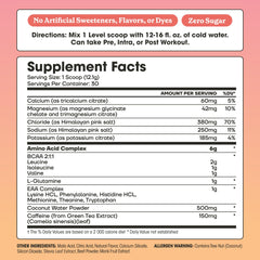 Scoop-dispense shot of Fit & Lean amino hydration mix for pre-workout energy