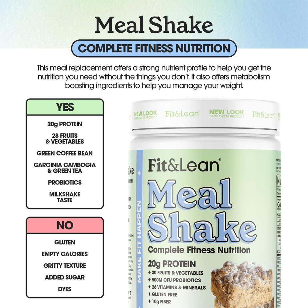Fit & Lean Meal Shake fiber and probiotics support digestion and appetite control.