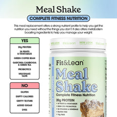 Fit & Lean Meal Shake fiber and probiotics support digestion and appetite control.